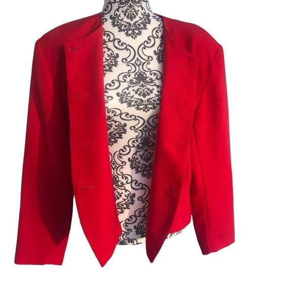 Vintage Marjorie Hamilton red blazer size 16 - Picture 4 of 7